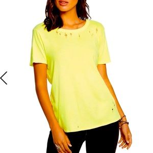 NWT CHASER NEON DISTRESSED TEE